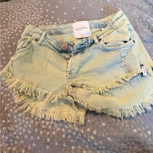 One Teaspoon Light Blue Denim Shorts, Size 24